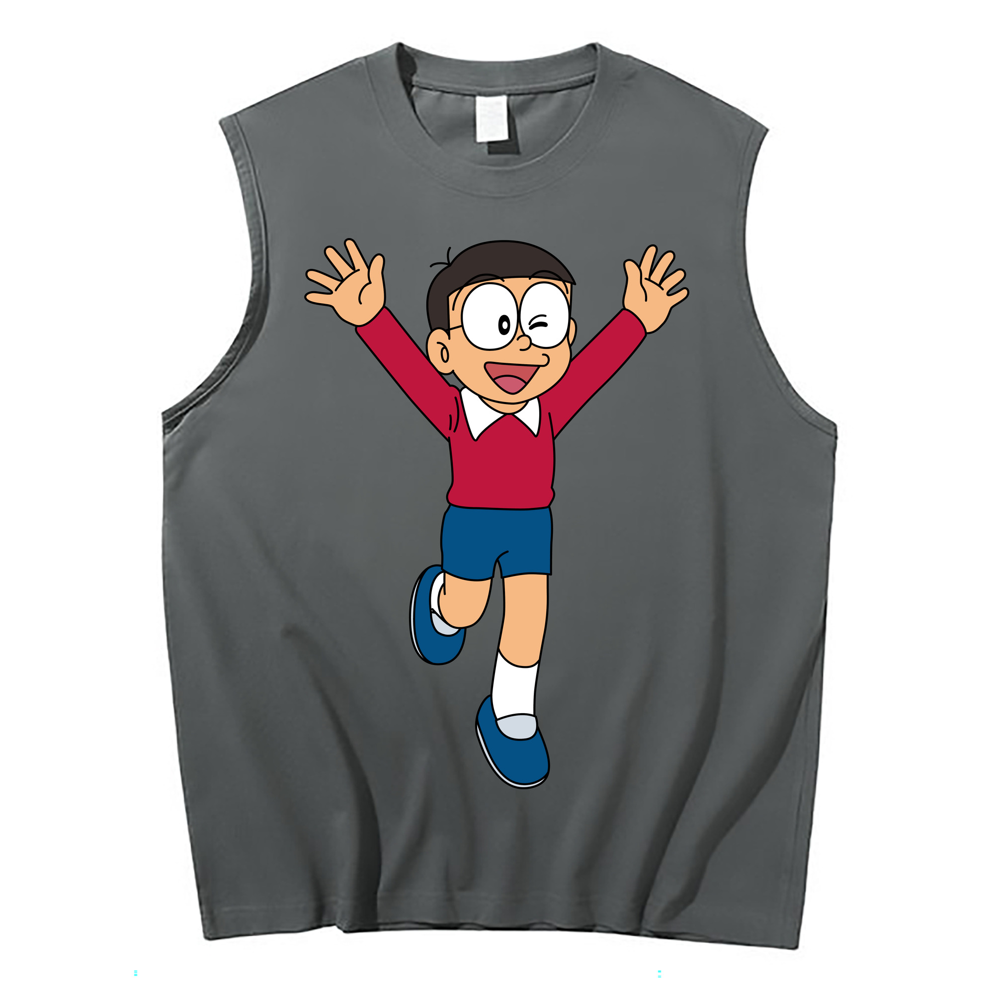 （画像用） ドラえもん 野比 のび太 Doraemon Nobita Nobi コットン100％タンクトップ（フロントプリント）